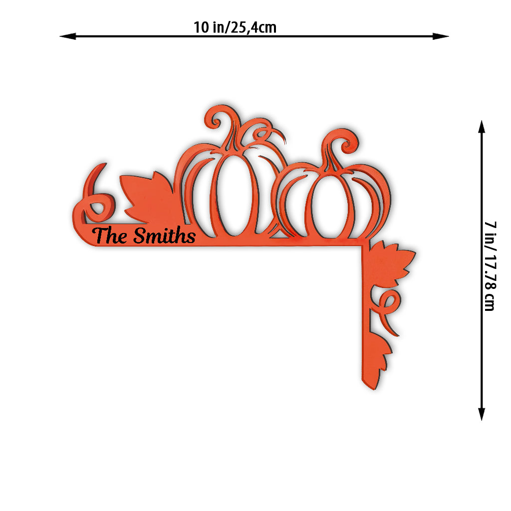 Kürbis für Thanksgiving – Personalisierte Türrahmendekoration für Thanksgiving