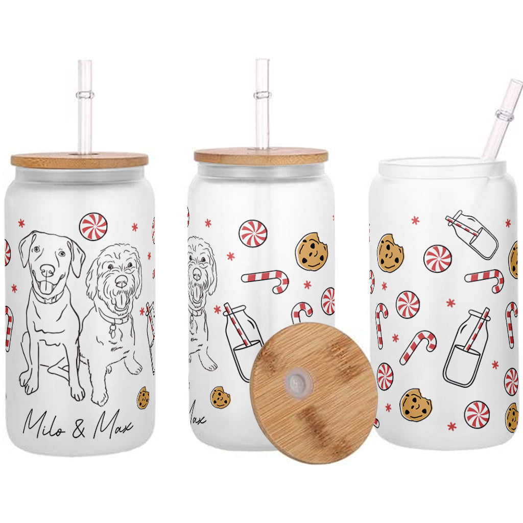 Niedliche Hunde- und Katzenmotive – personalisiertes Hunde-Trinkglas
