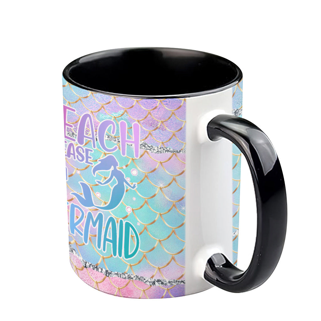 Beach Please I'm A Mermaid - Personalized Sea Lover Accent Mug