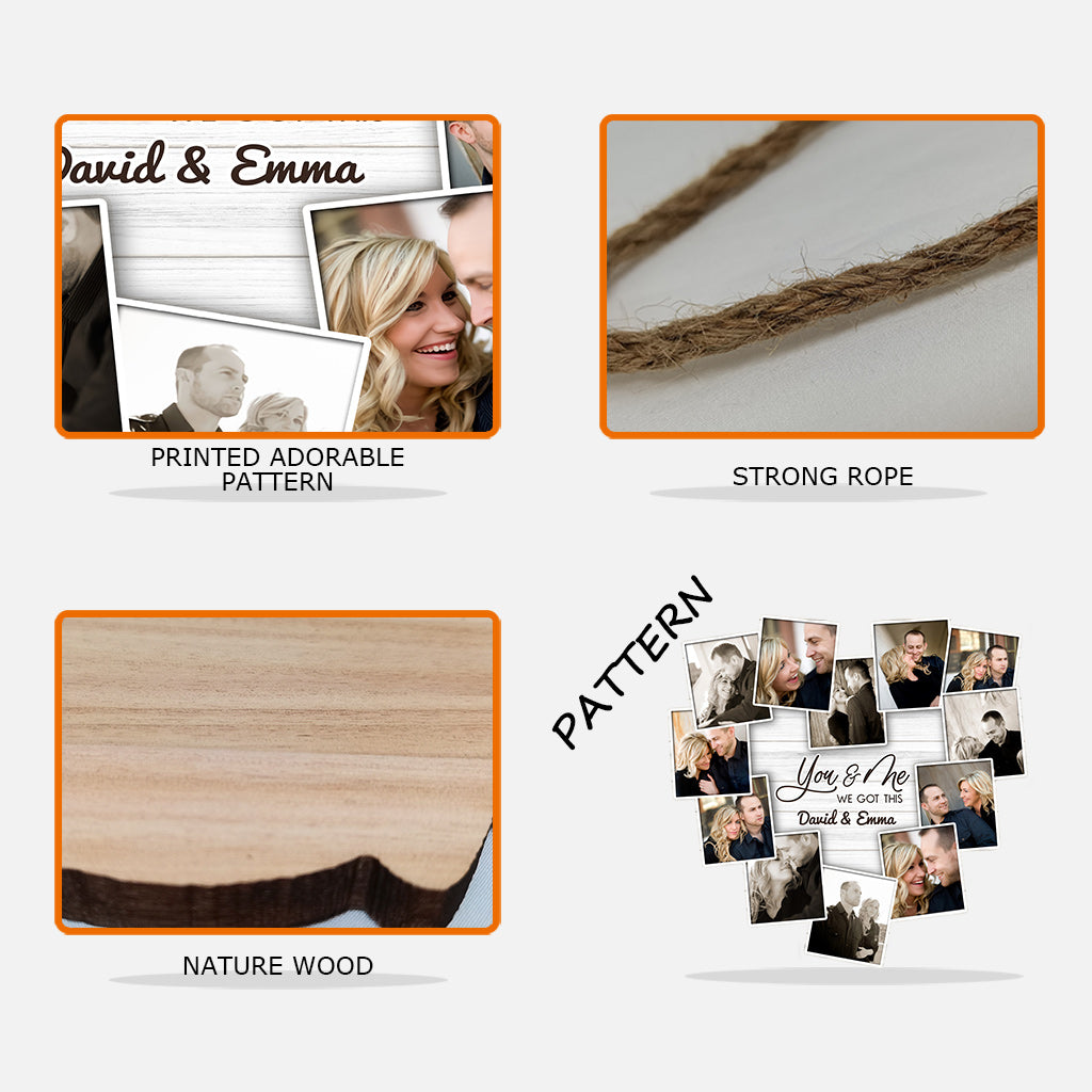 „Du und ich, wir schaffen das“ – Geschenk für Ehemann, Ehefrau, Freund, Freundin – Personalisiertes Holzschild in individueller Form