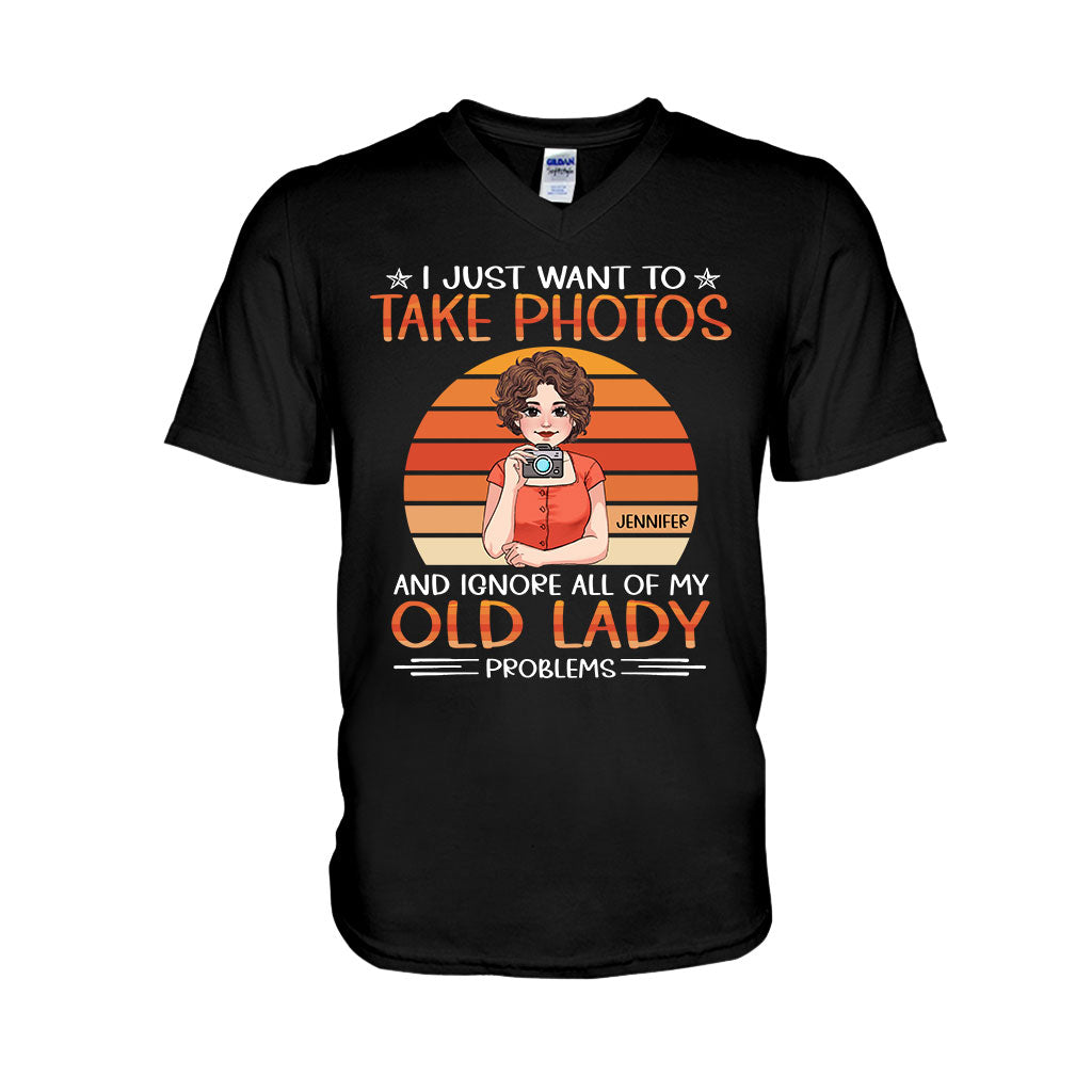 Ich will einfach nur Fotos machen – personalisiertes Fotografie-T-Shirt und Hoodie
