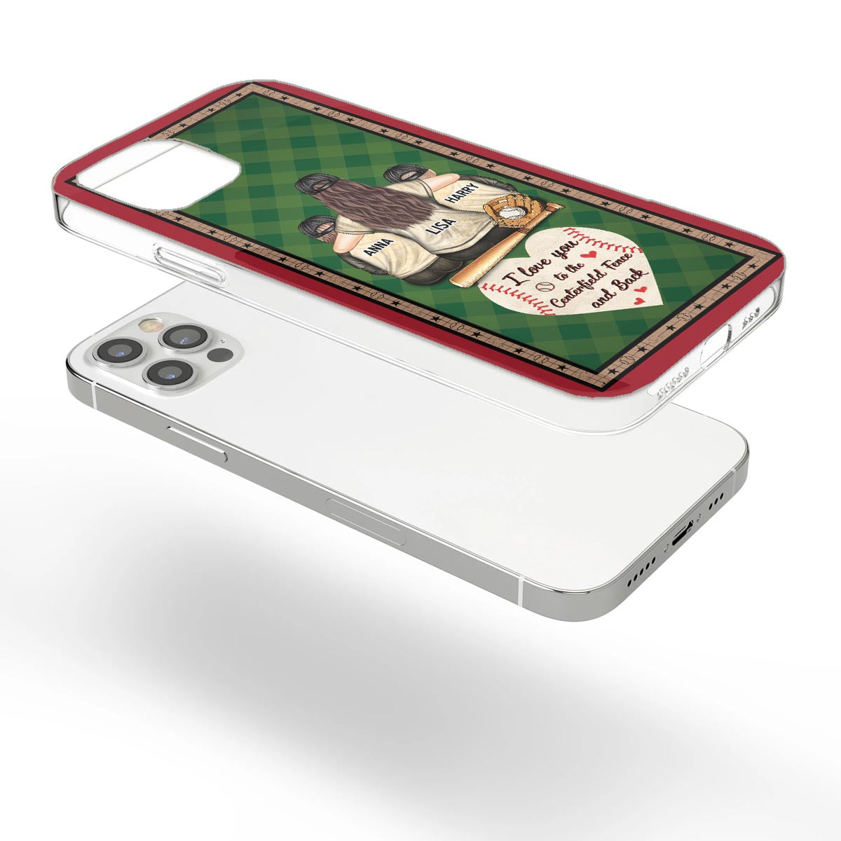 My Heart Is On That Field - Personalized Baseball Clear Phone Case