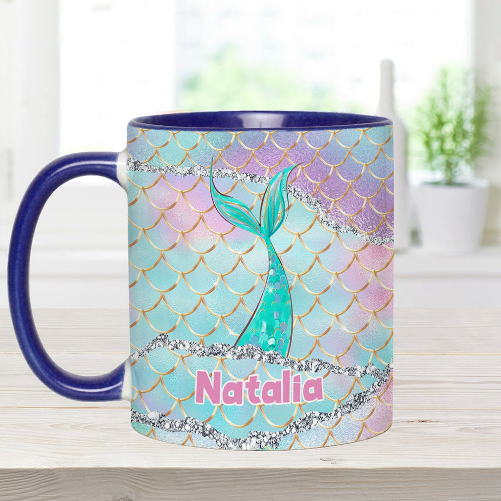 Beach Please I'm A Mermaid - Personalized Sea Lover Accent Mug