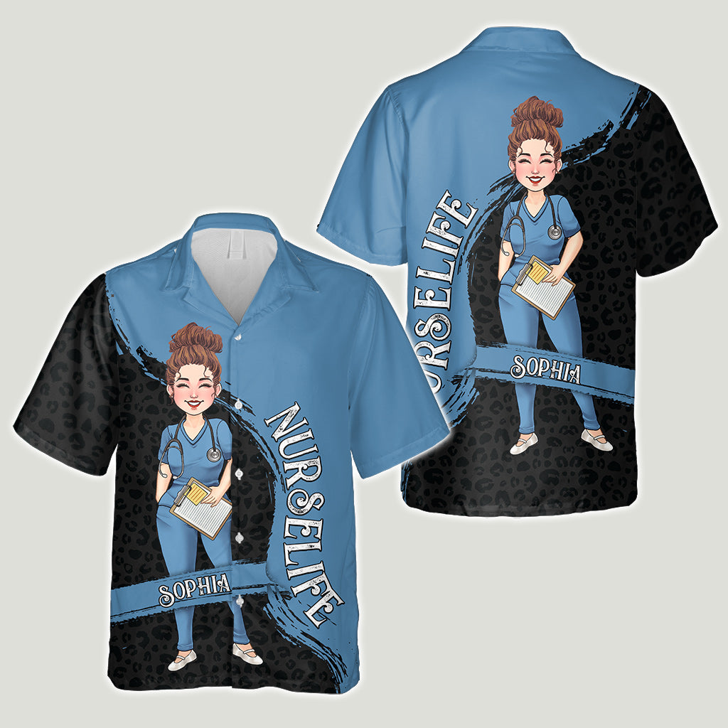Das Leben als Krankenschwester – Geschenk für Mama, Ehefrau, Freundin oder Freundin – Personalisiertes Hawaiihemd