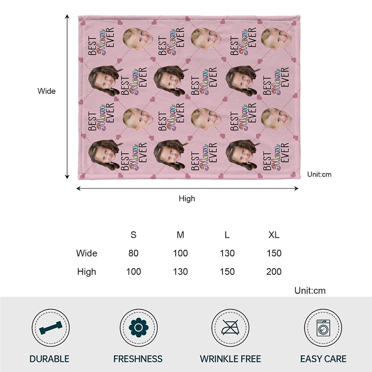 Die beste Oma und Mama der Welt – Geschenk für Oma, Mama, Großmutter – Personalisierte Decke