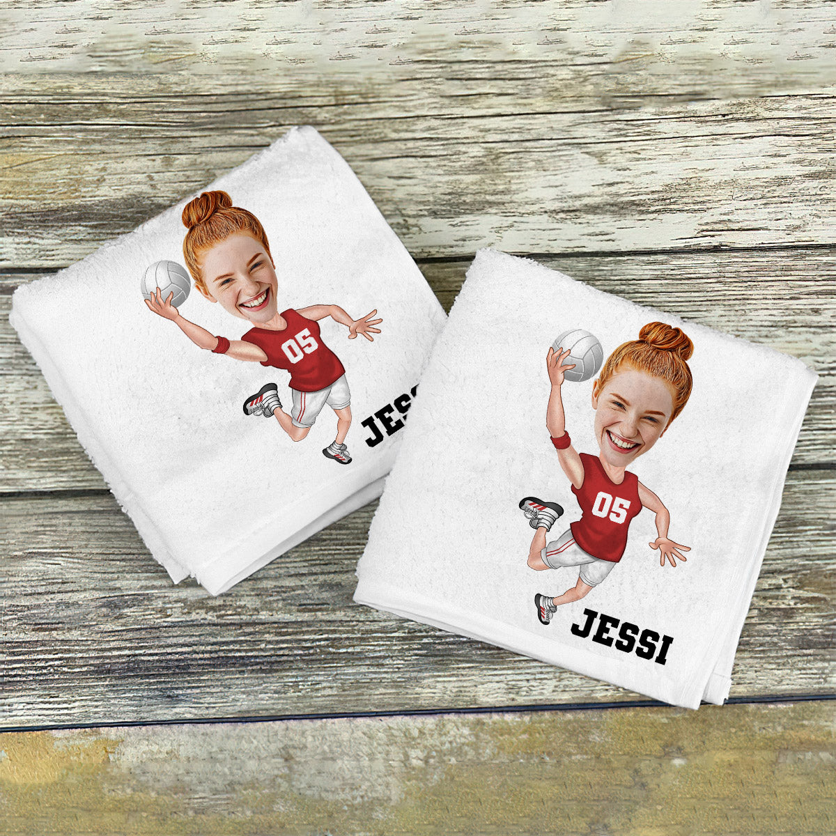 Sportliches Handtuch – personalisiertes Volleyball-Handtuch