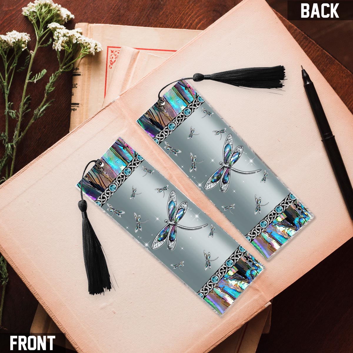 Geheimnisvolle Libelle – Libellen-Lesezeichen (beidseitig bedruckt)