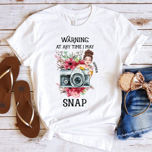 Ich drücke jederzeit ab – personalisiertes Fotografie-T-Shirt und Hoodie