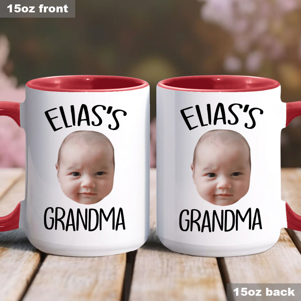 Individuell gestaltete Tasse mit Baby-/Kindergesicht – personalisierte Tasse mit Neugeborenen-Akzent