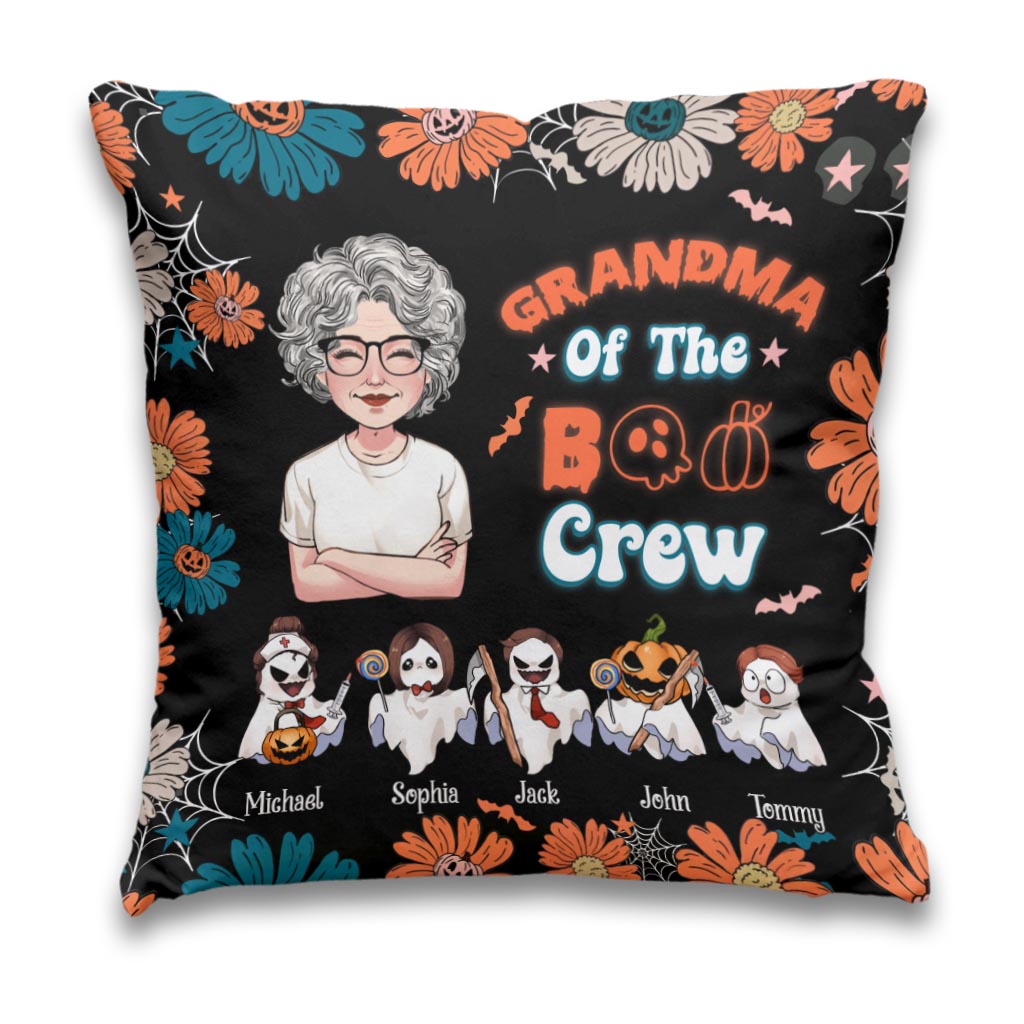 Grandma Of The Boo Crew - Personalized Grandma Throw Pillow