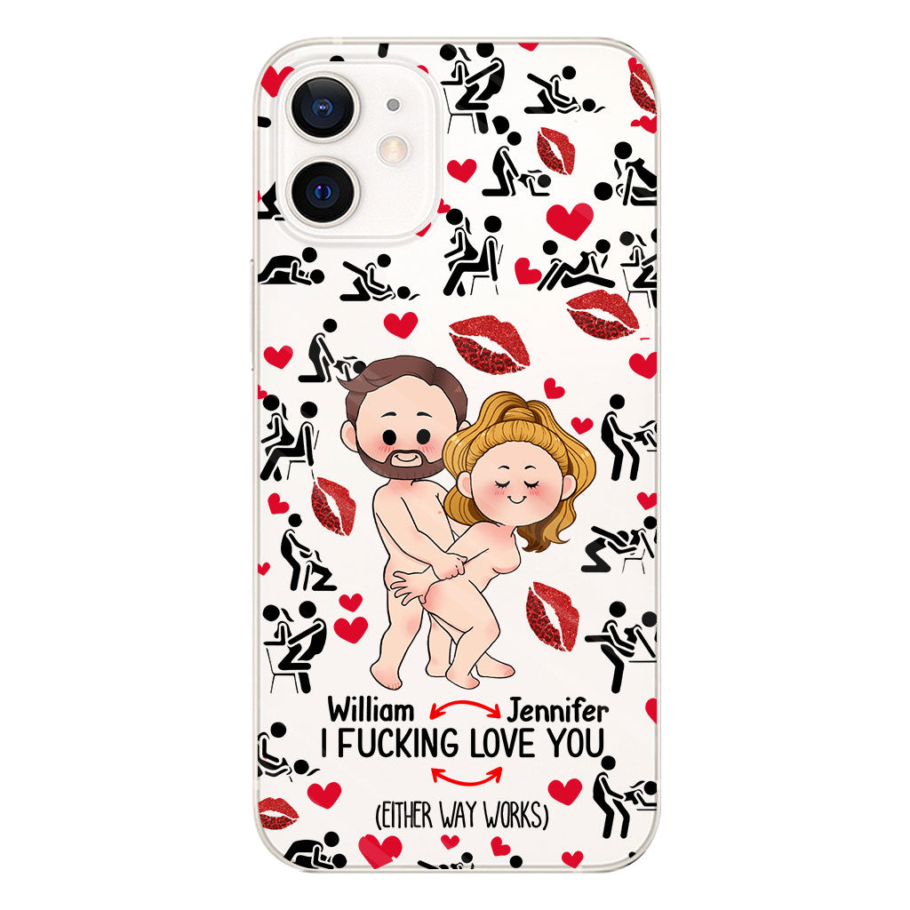 Ich liebe dich – Geschenk für Ehemann, Ehefrau, Freund, Freundin – Personalisierte transparente Handyhülle