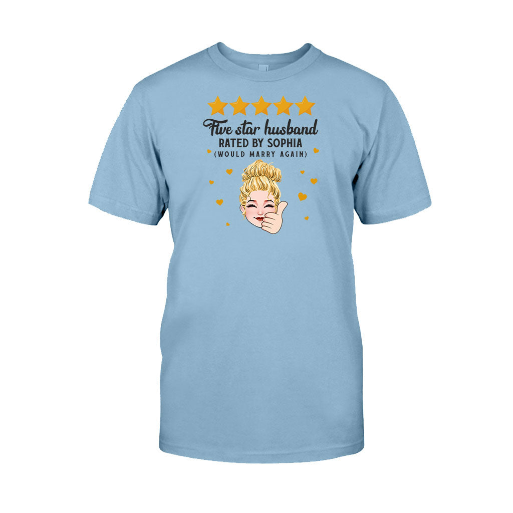 Fünf-Sterne-Ehepaar – Personalisiertes T-Shirt und Hoodie für Ehepaare