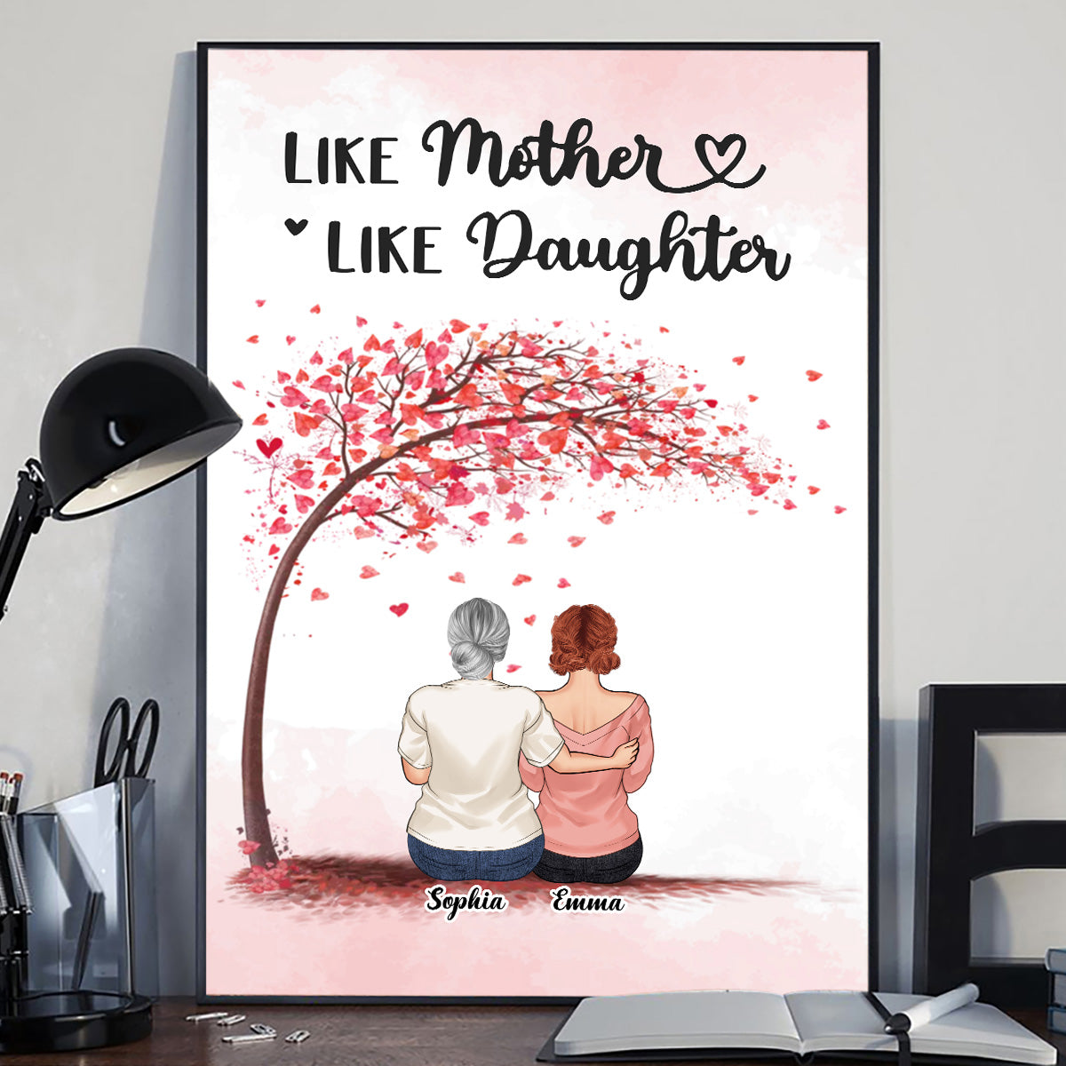 Für immer verbunden – Geschenk für Mama, Tochter, Sohn – Personalisierte Leinwand und Poster