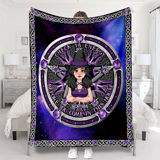 Check Ya Energy - Personalized Witch Blanket
