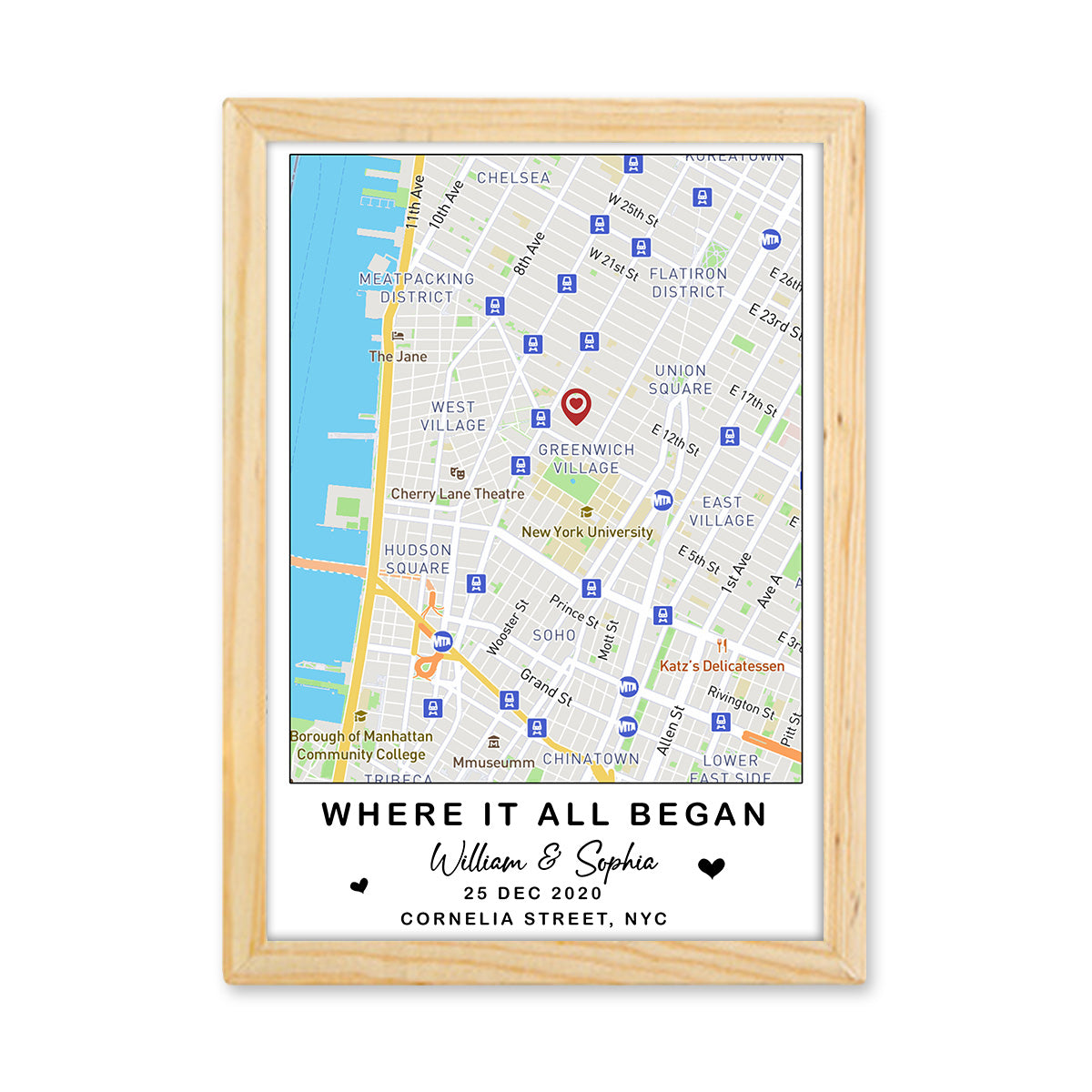 Wo alles begann – Personalisierter Fotorahmen mit Paarbeleuchtung