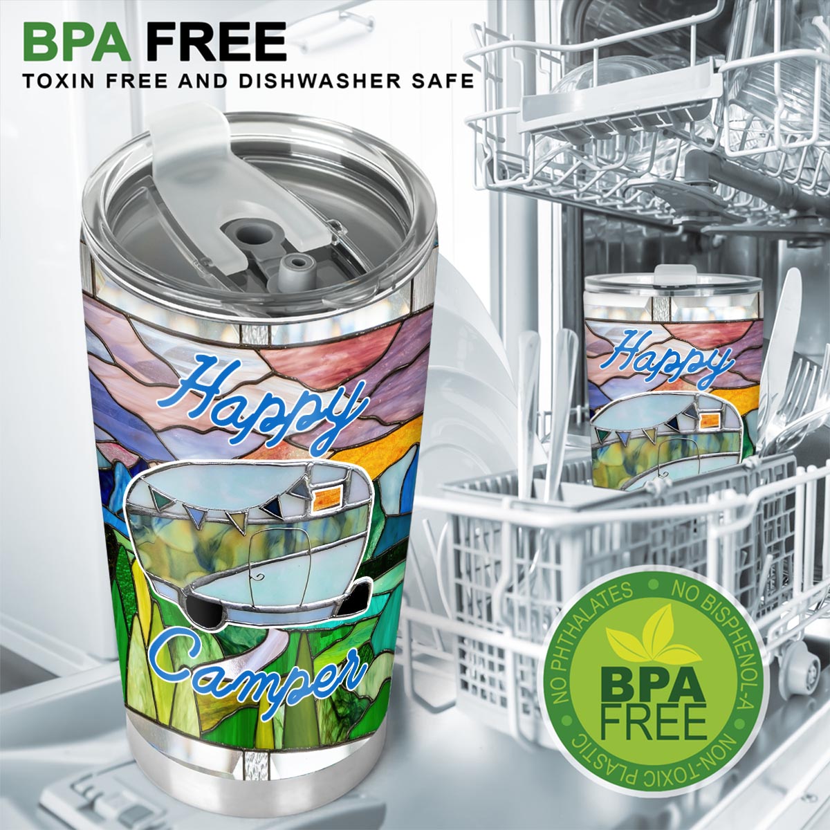 Happy Camper – Personalisierter Campingbecher