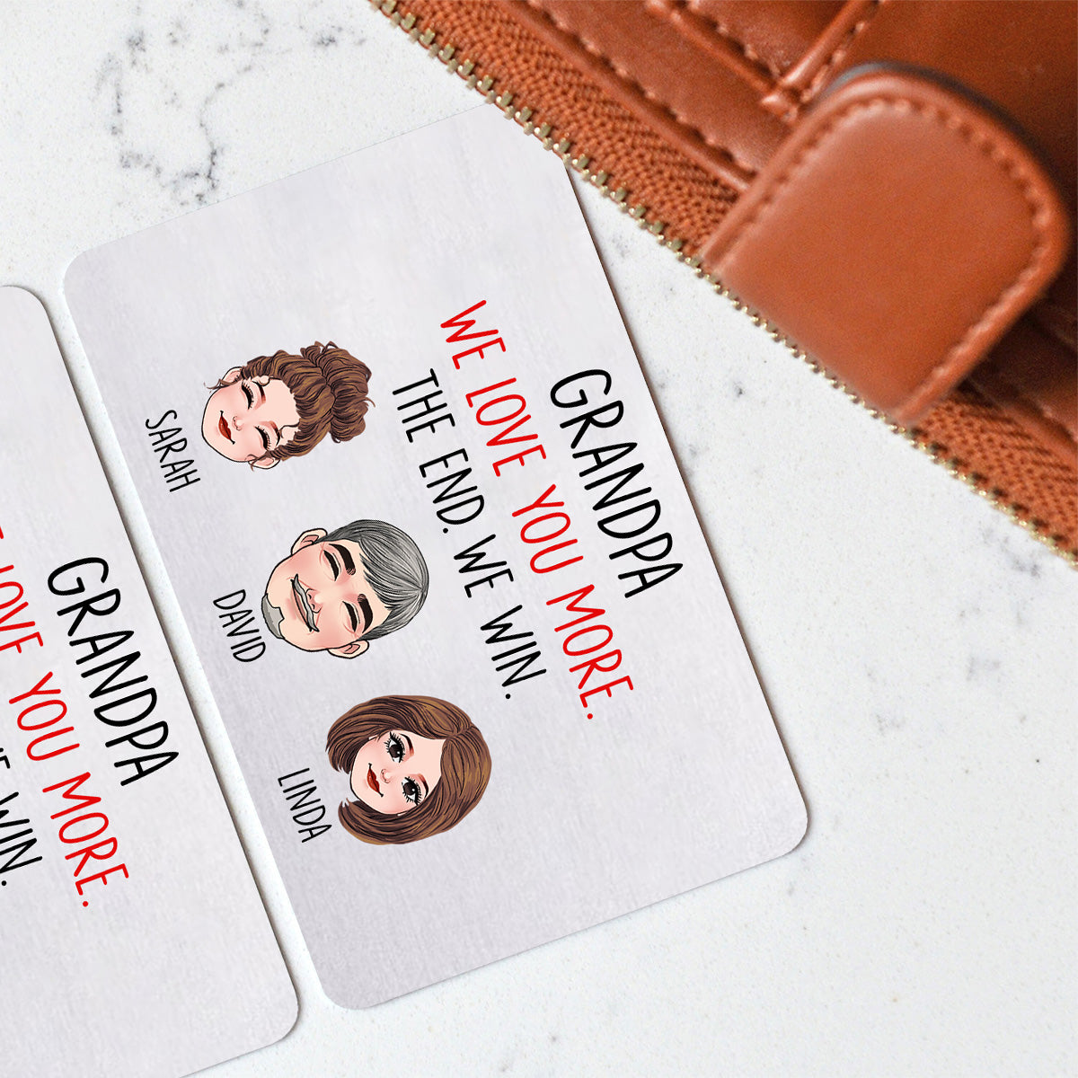 Dad I Love You More - Gift for dad, grandma, grandpa, mom, uncle, aunt, friend, brother, sister - Personalized Wallet Insert Card