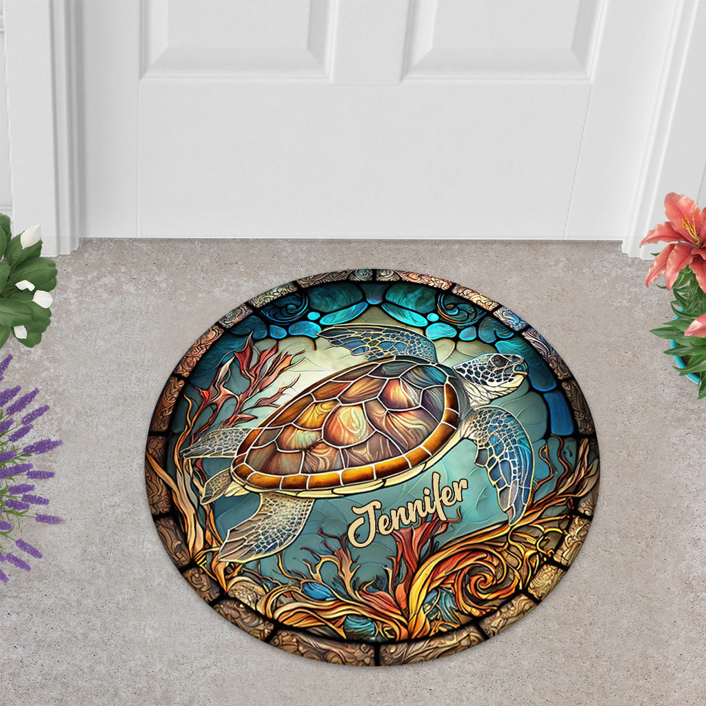 Love Turtles - Personalized Turtle Shaped Doormat