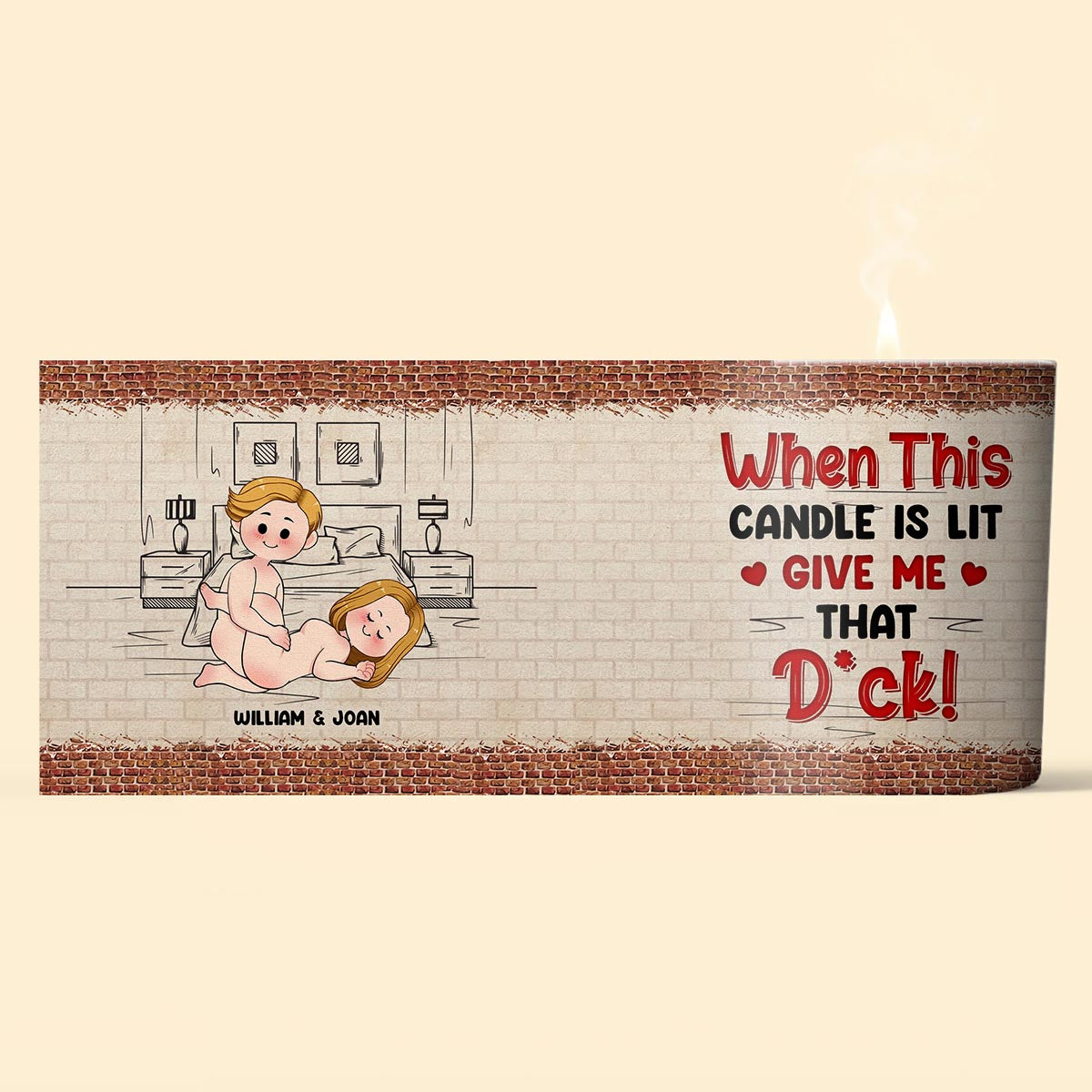 Wenn diese Kerze einen Deckel hat – personalisierte Paarkerze mit Holzdeckel