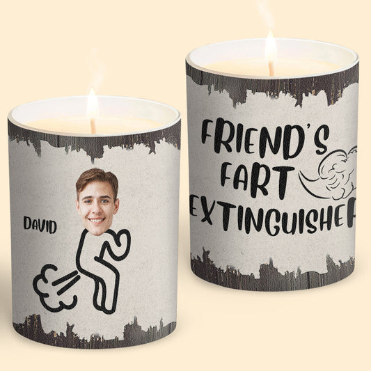 Fart Extinguisher - Gift for dad, grandma, grandpa, mom, uncle, aunt, son, daughter, brother, sister, granddaughter, grandson, husband, wife, boyfriend, girlfriend, friend - Personalized Candle With Wooden Lid
