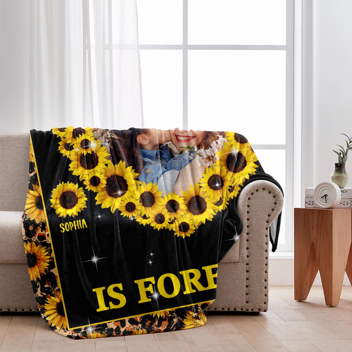 Immer wenn du dieses Herz berührst – Geschenk für Mama, Ehefrau – Personalisierte Decke