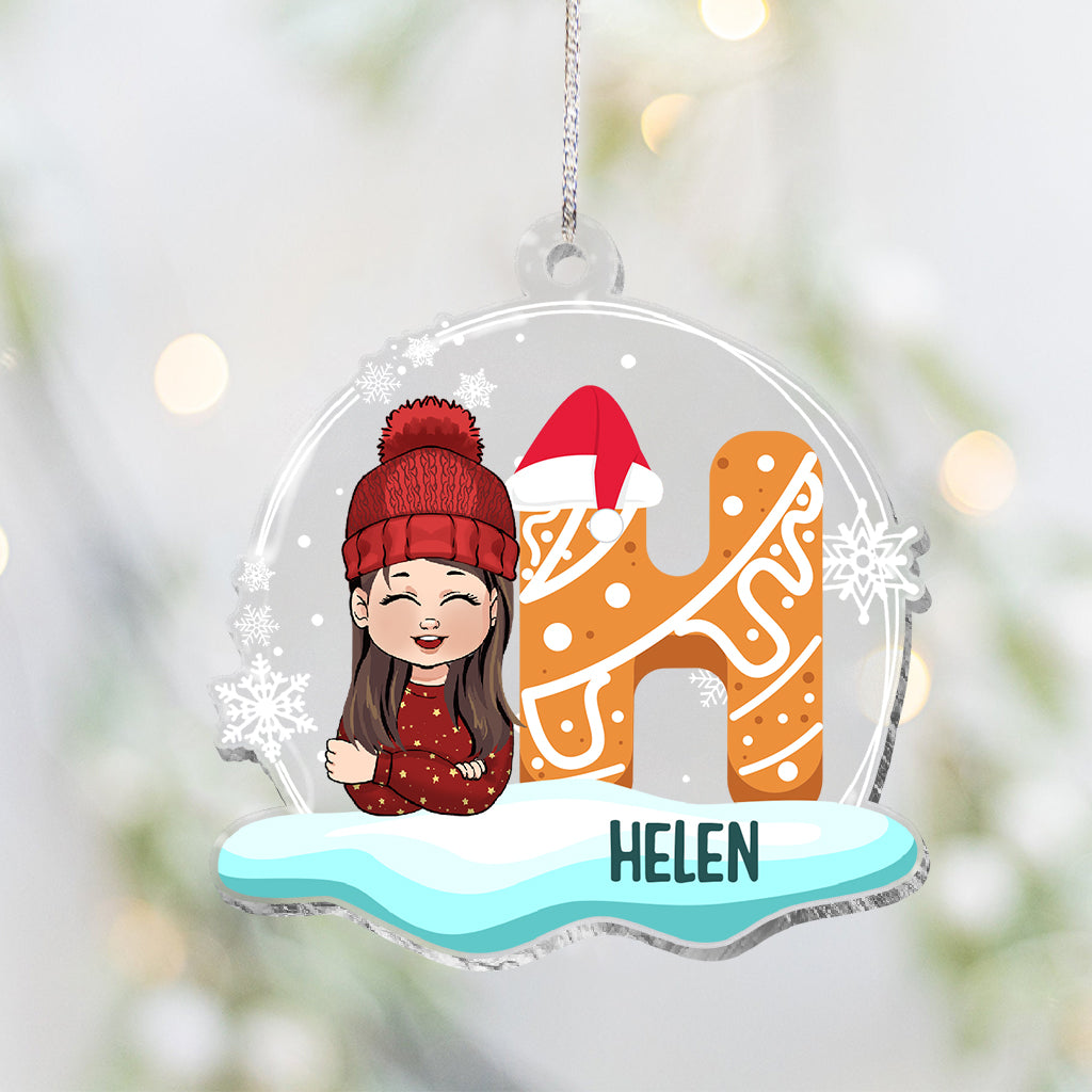 Weihnachtskind – Personalisierter transparenter Kinder-Weihnachtsschmuck