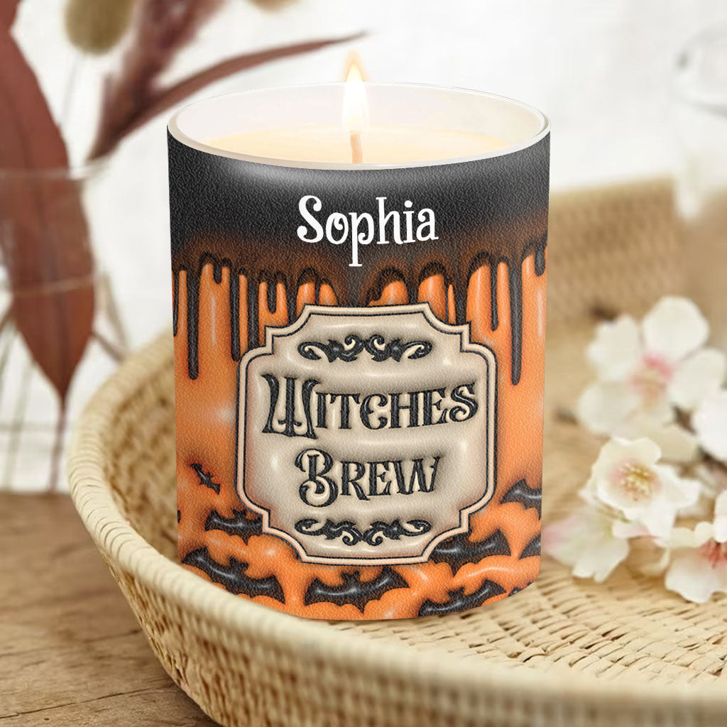 Witches Brew - Personalized Witch Candle With Wooden Lid