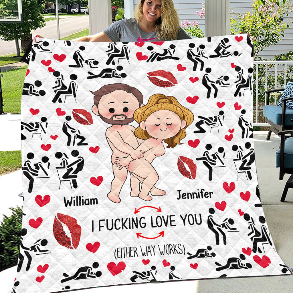 Ich liebe dich – Geschenk für Ehemann, Ehefrau, Freund, Freundin – Personalisierte Steppdecke