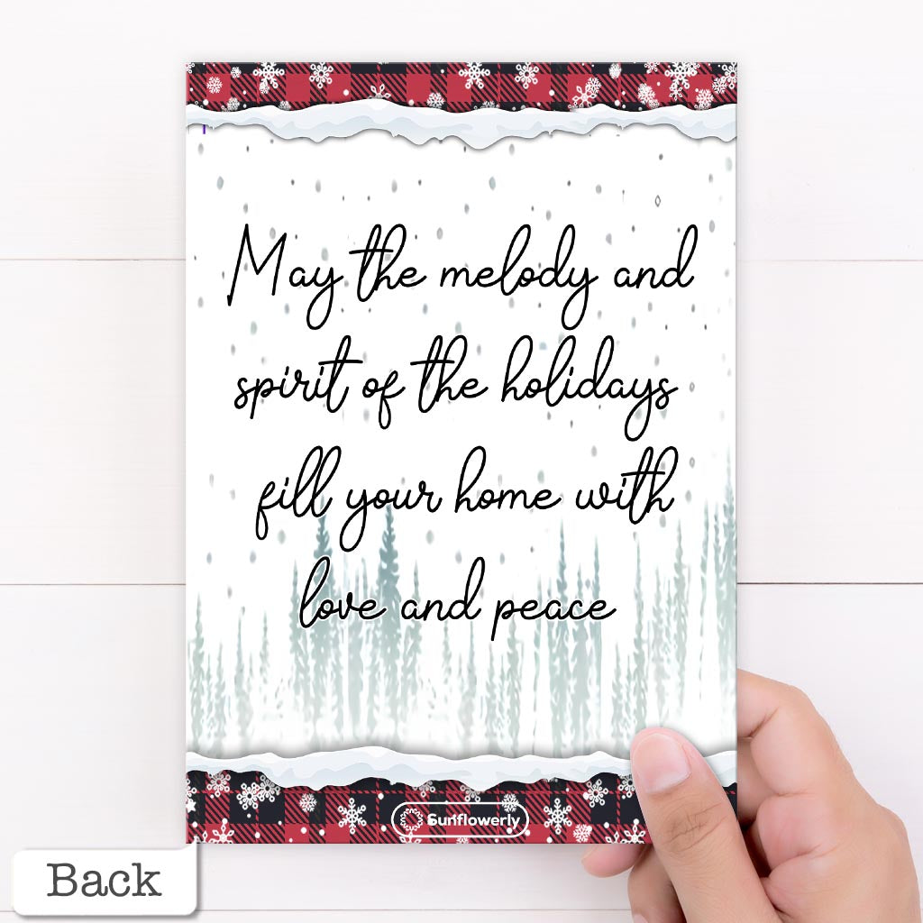 Fröhliche Weihnachten, Schneemann – Personalisierte Familiengrußkarte