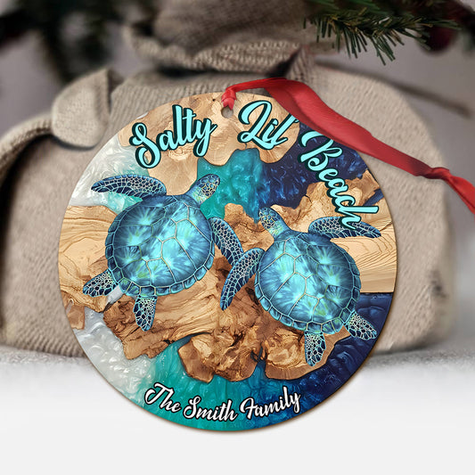 You And Me And The Sea - Personalized Turtle Ornament
