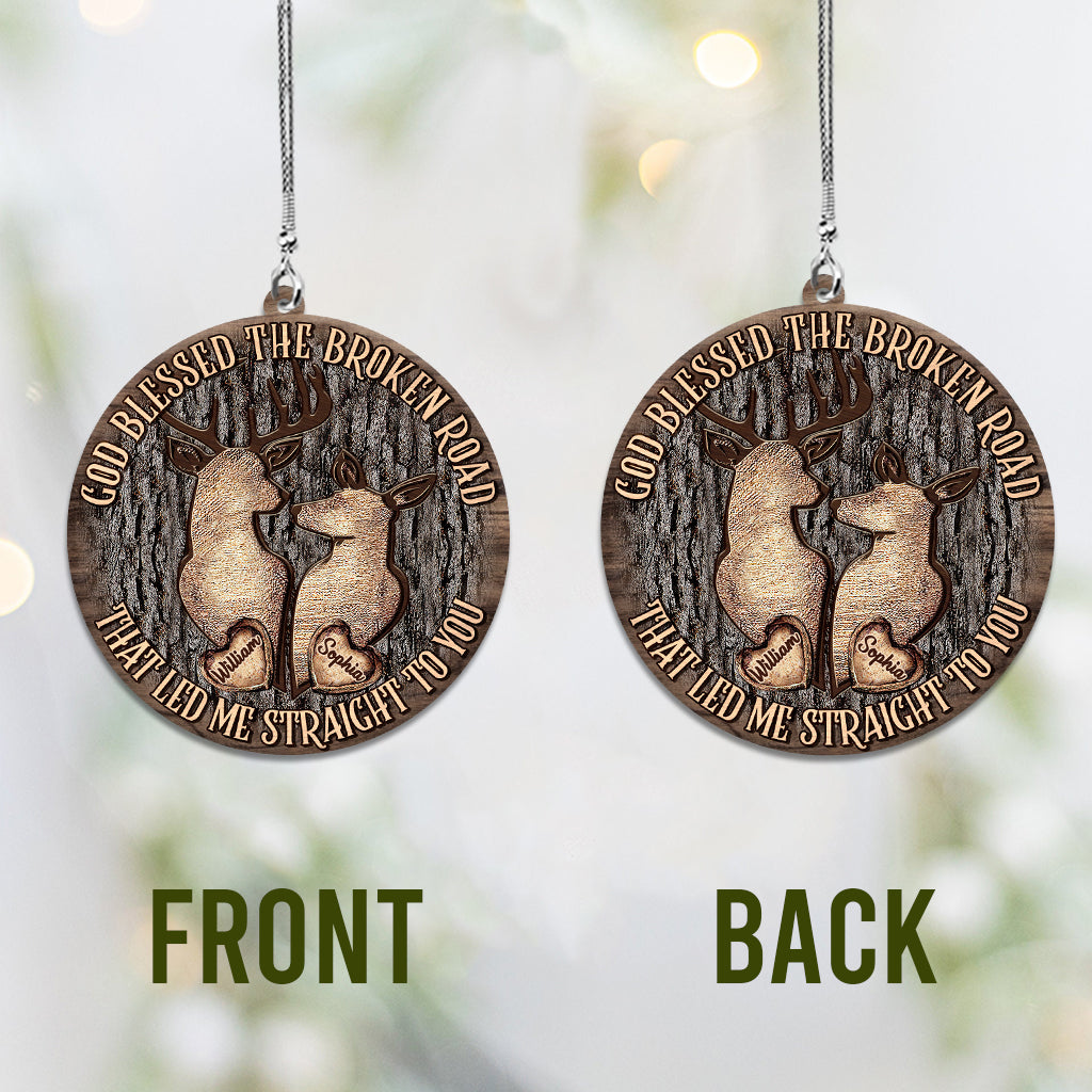 Gott segnete den zerbrochenen Weg – Personalisierter Autoanhänger für Paare