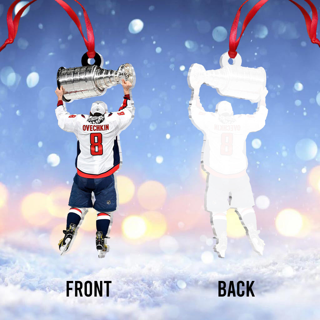 Foto-Ornament – ​​Hockey-Geschenk für den Sohn – Personalisierter Ornament