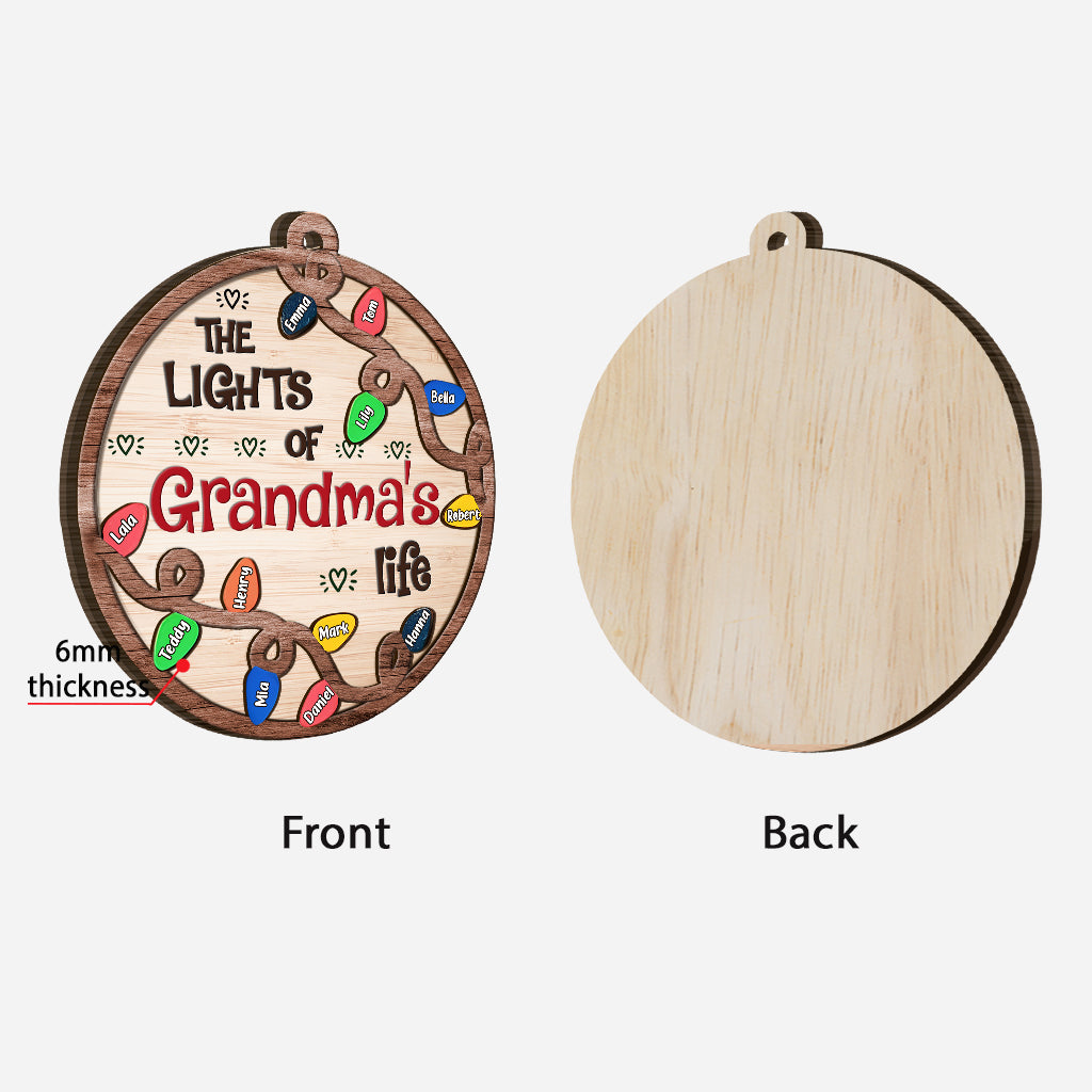 Die Lichter im Leben meiner Oma – Personalisierter Oma-Holzschmuck aus mehreren Schichten
