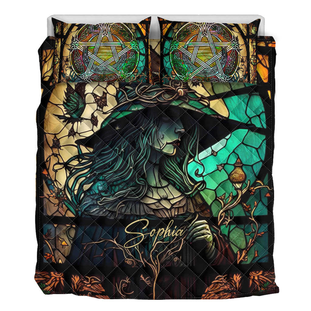 Mysterious Witch - Personalized Witch Quilt Set