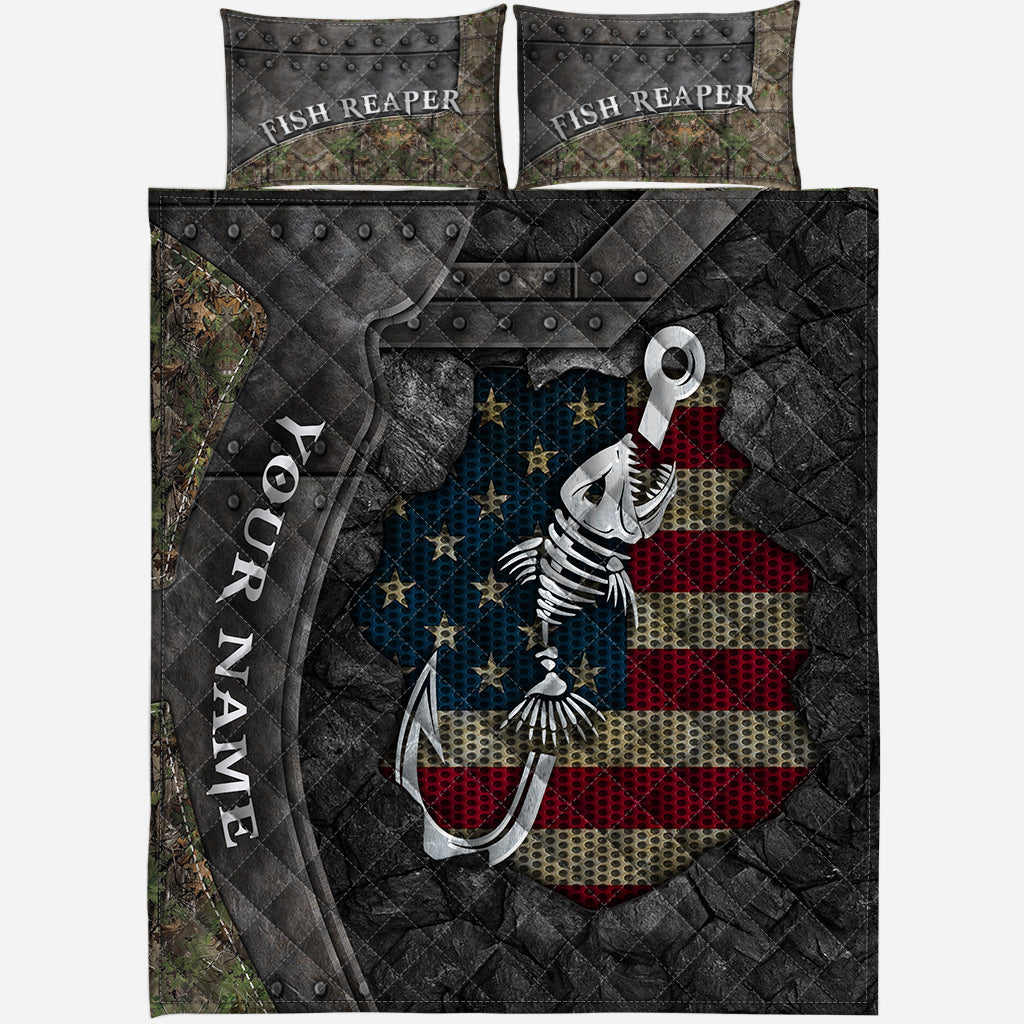 Fish Reaper – Personalisiertes Angler-Bettdecken-Set