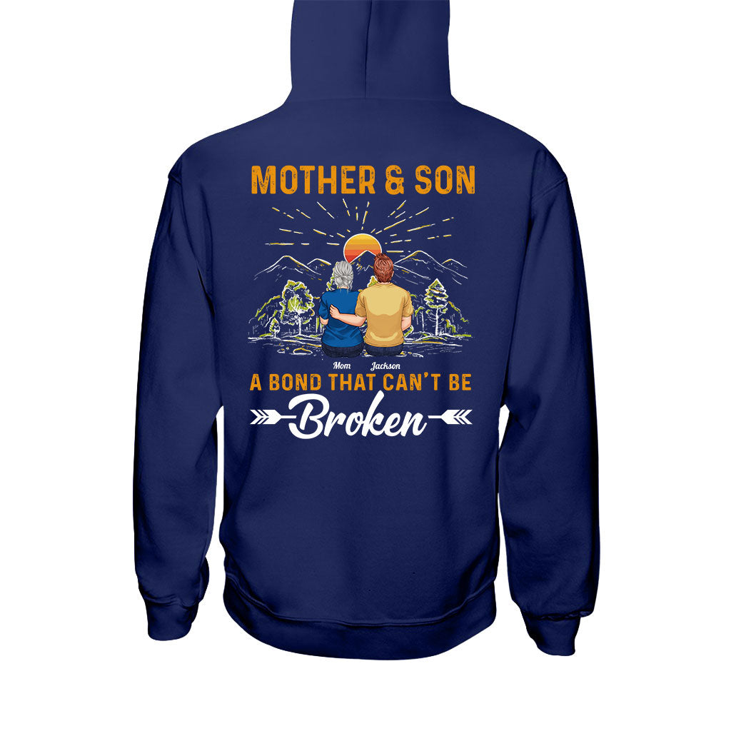 Mutter und Sohn – ein unzerbrechliches Band – personalisiertes Mutter-T-Shirt und Hoodie