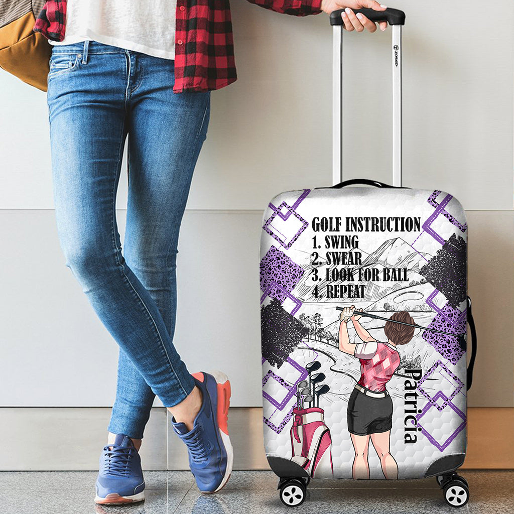 Just A Girl - Golf gift for her, wife, mom, grandma, girlfriend - Personalized Luggage Cover