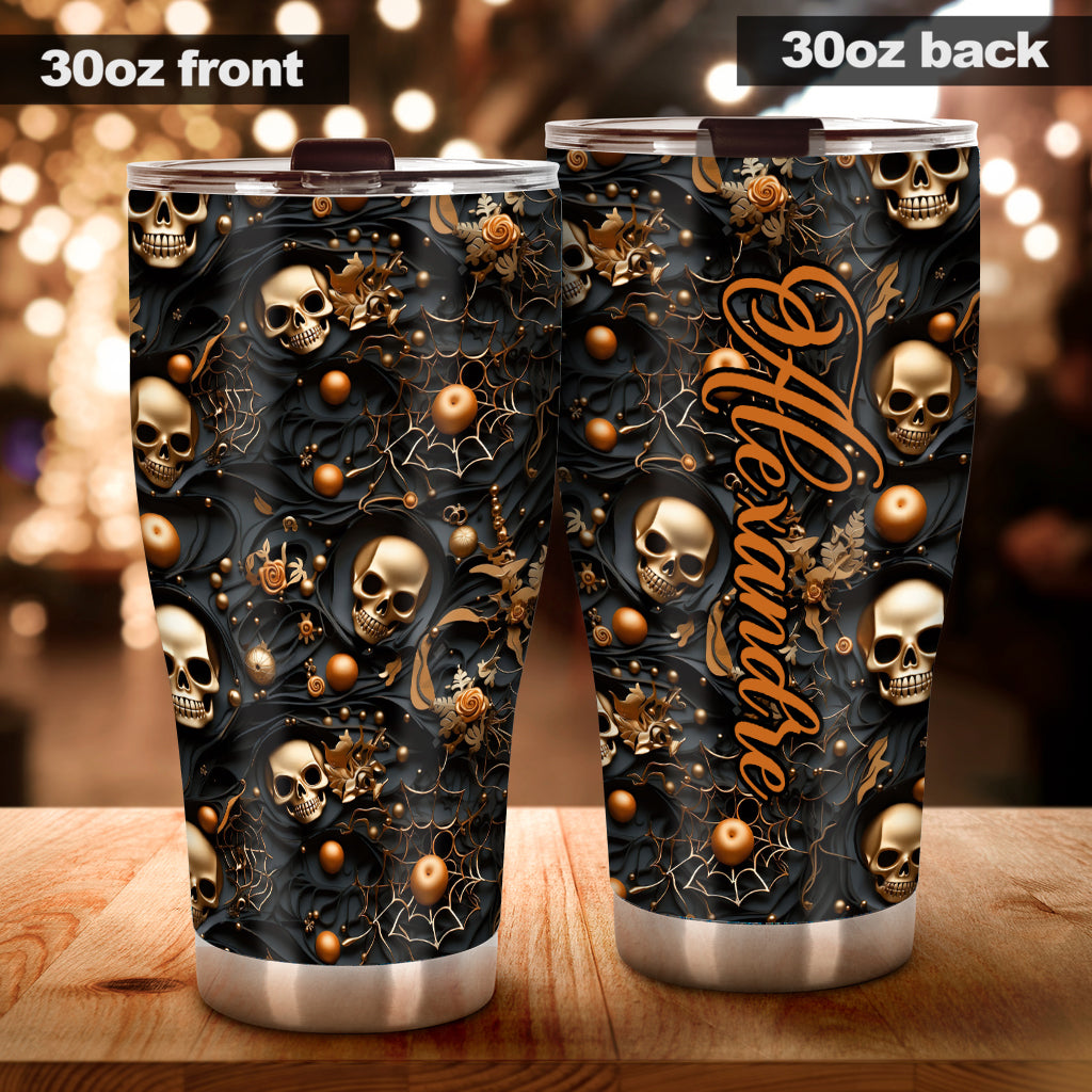 Goldener Totenkopf – Personalisierter Totenkopf-Trinkbecher