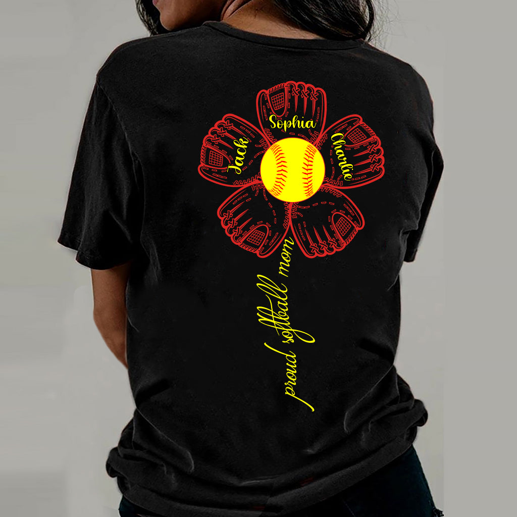 Proud Softball Mom Grandma Aunt - Personalized Softball T-shirt and Hoodie