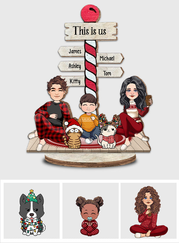 Das sind wir – Personalisierte, freistehende Holzplakette für die Familie