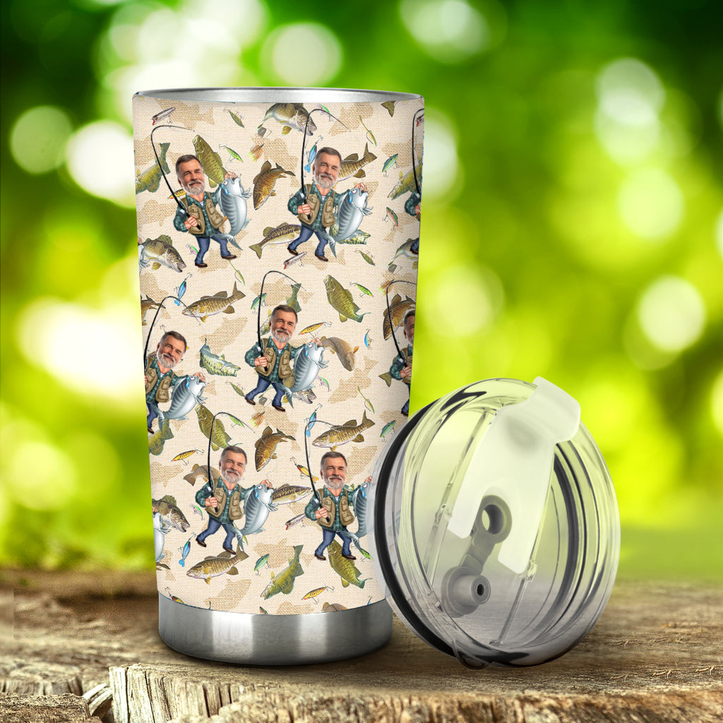 Photo Inserted Funny Fishing - Personalized Fishing Tumbler