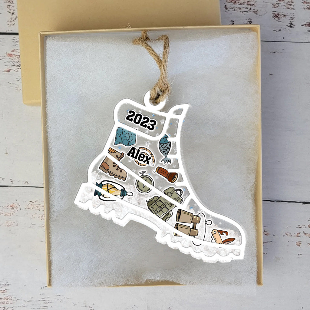 Artikel rund um Wanderschuhe – Personalisierter dreilagiger Shaker-Anhänger für Wanderschuhe