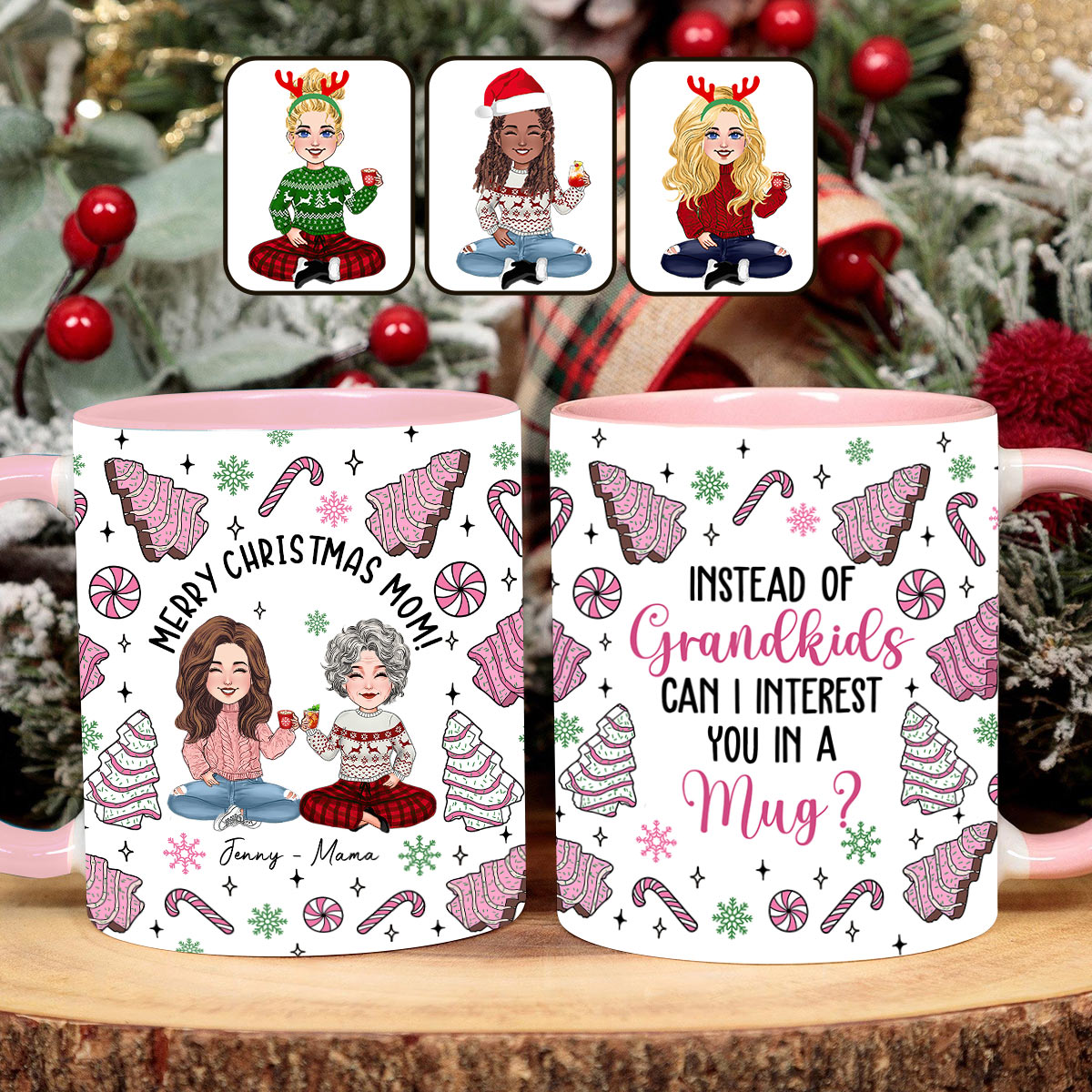 Statt Enkelkinder – Geschenk für Mama – Personalisierte Tasse mit Akzent