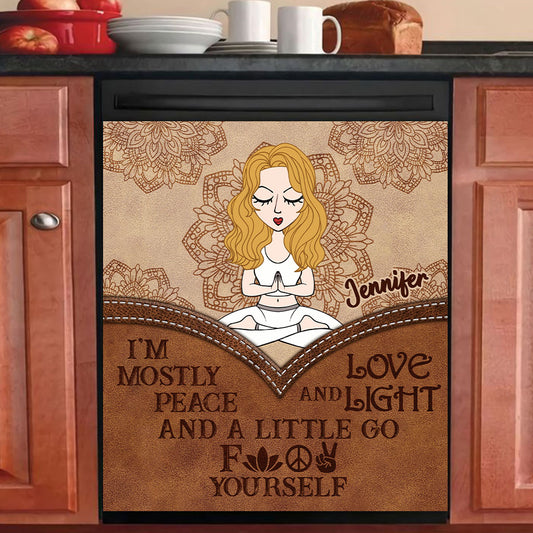 I'm Mostly Peace - Personalized Yoga Dishwasher Cover