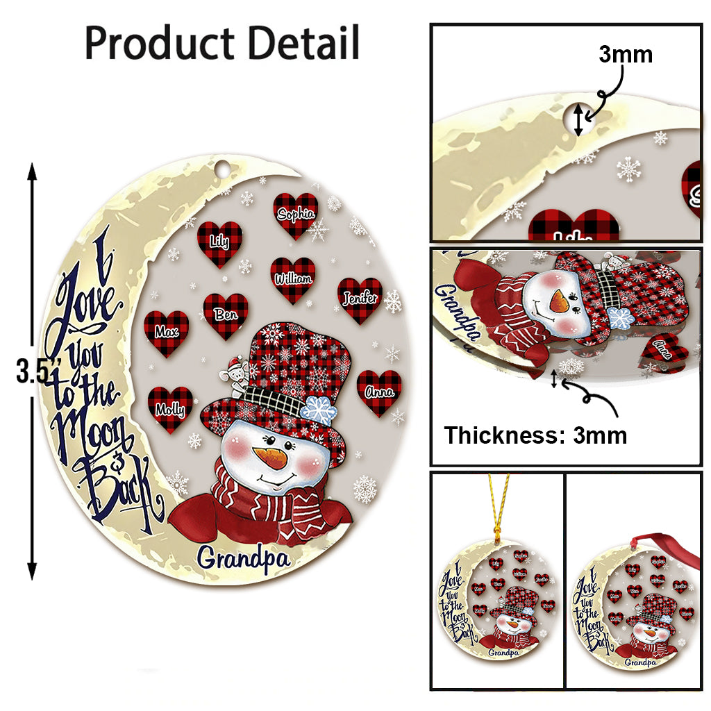 Ich liebe dich bis zum Mond – Geschenk für Oma, Opa, Mama, Papa – Personalisierter Weihnachtsschmuck