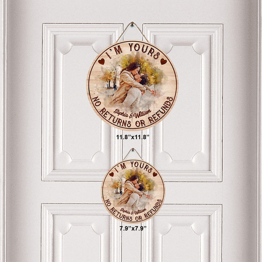 I’m Yours - Personalized Couple Round Wood Sign