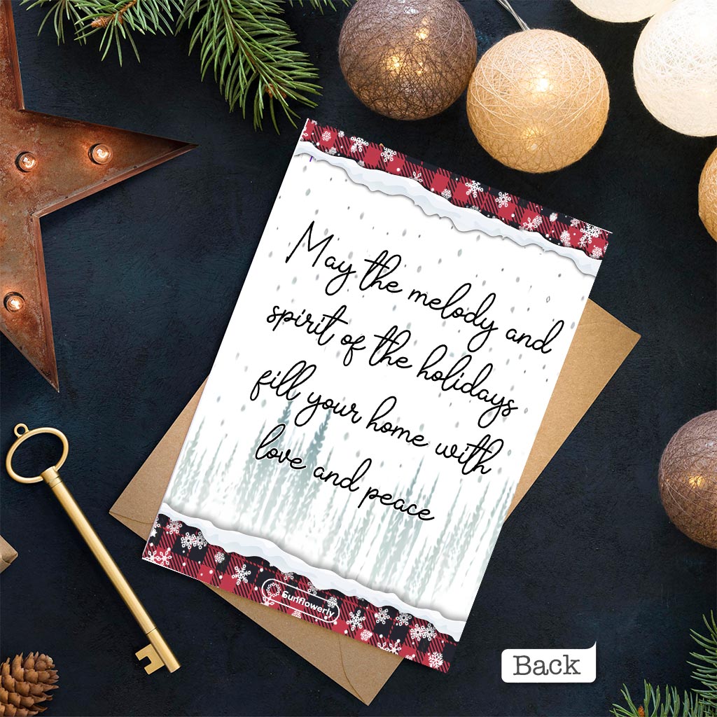 Fröhliche Weihnachten, Schneemann – Personalisierte Familiengrußkarte