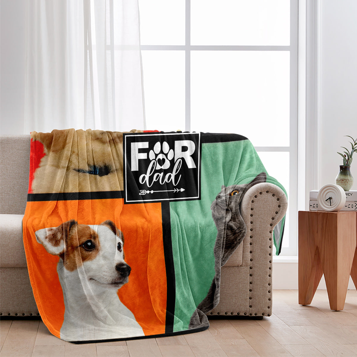 Hundemama/Katzenmama/Tierpapa... - Geschenk für Hundeliebhaber, Hundefreunde, Katzenliebhaber - Personalisierte Decke