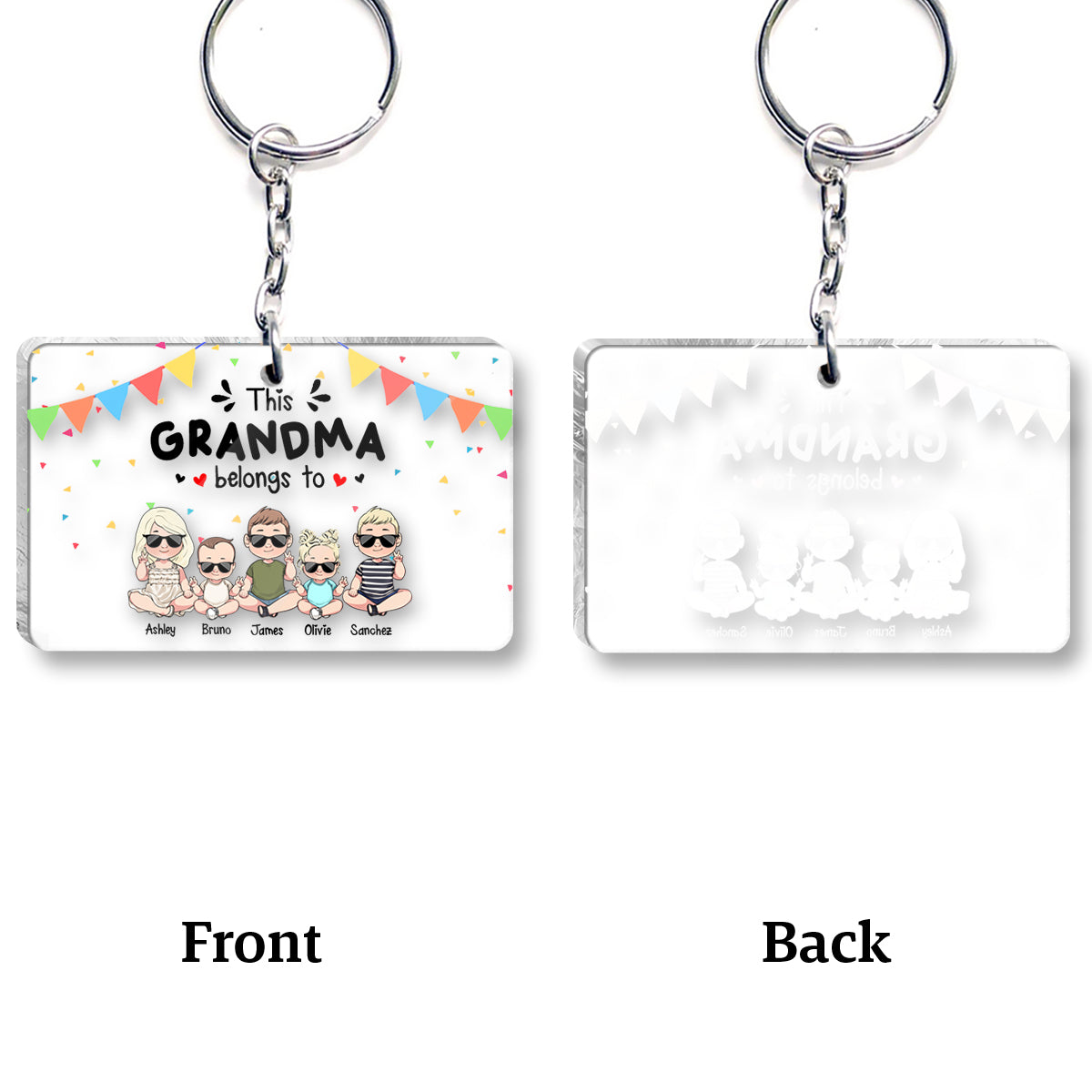 My Favorite People - Gift for grandpa, grandma, brother, sister, mom, dad, uncle, aunt - Personalized Keychain