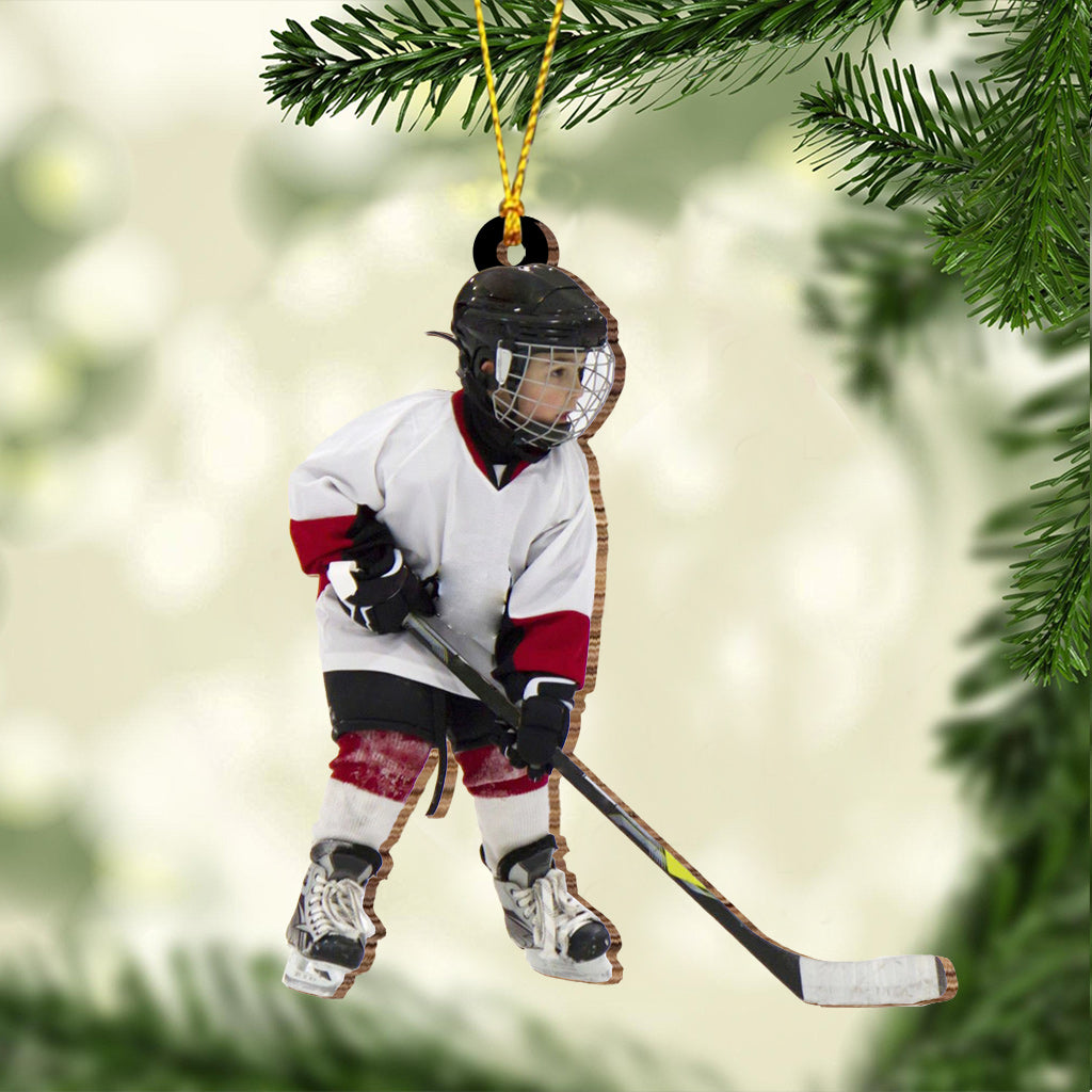 Foto-Ornament – ​​Hockey-Geschenk für den Sohn – Personalisierter Ornament